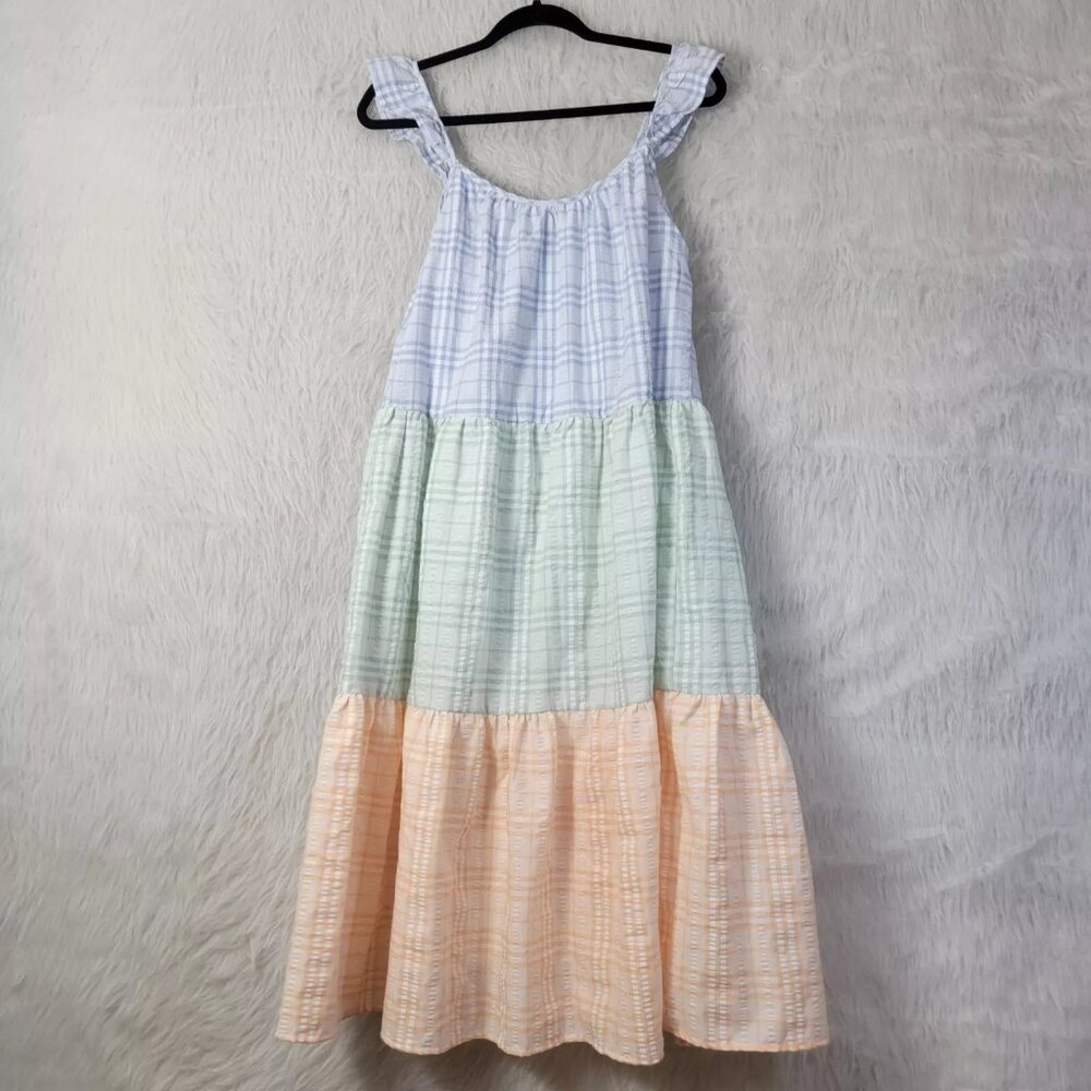 By The River Flutter Strap Multicolored Plaid Col… - image 1